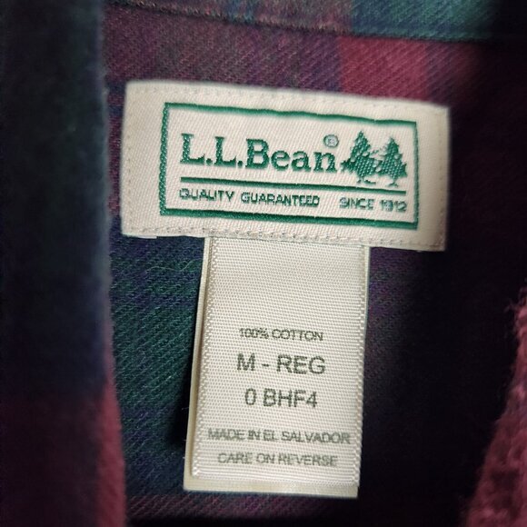 LL Bean Mens Flannel Shirt M Regular Fit Multicolor Scotch Plaid‎ 0BHF4 - Picture 3 of 4